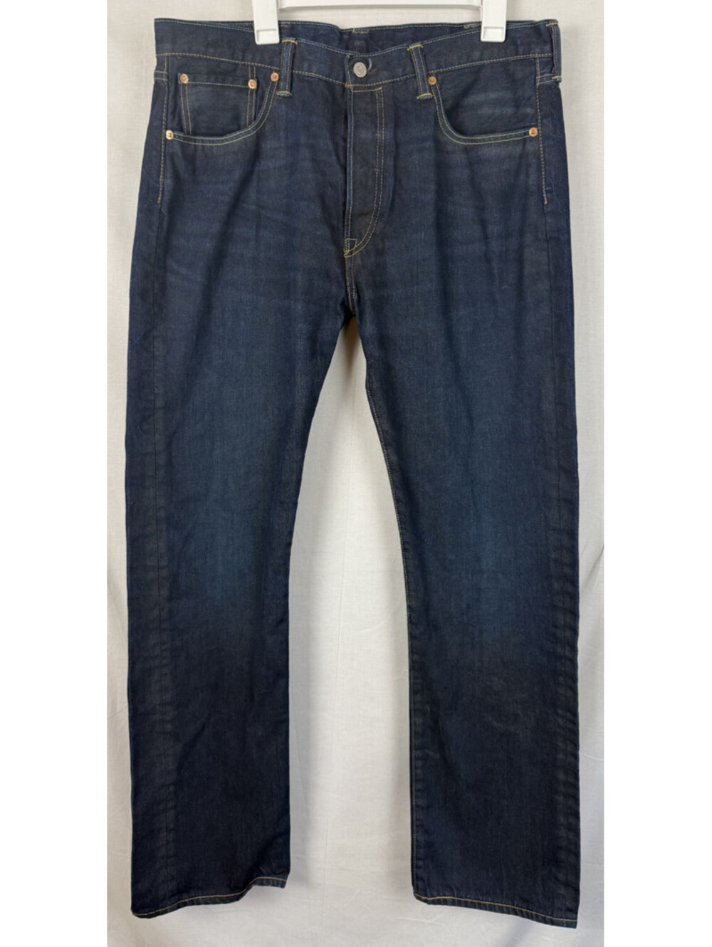 Levis 501 Jeans 38x34 Blue Regular Straight Dark Dirtwash Red Tab Denim